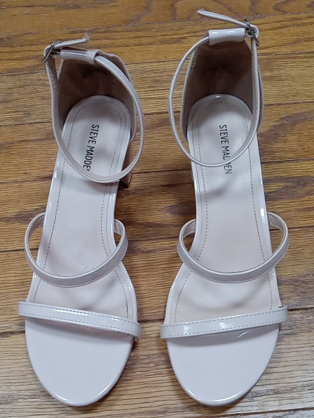 Steve Madden Light Nude Patent Ankle-Strap Heels